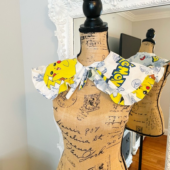 SALE New York Couture Reworked VINTAGE Pokemon Pikachu Handmade Collar - Picture 5 of 7